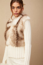 Flowering Girl Women Laetiecia Faux-Fur Ribbed-Knit Jacket