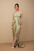 Flowering Girl Women Flavia floral-embroidered panelled maxi dress