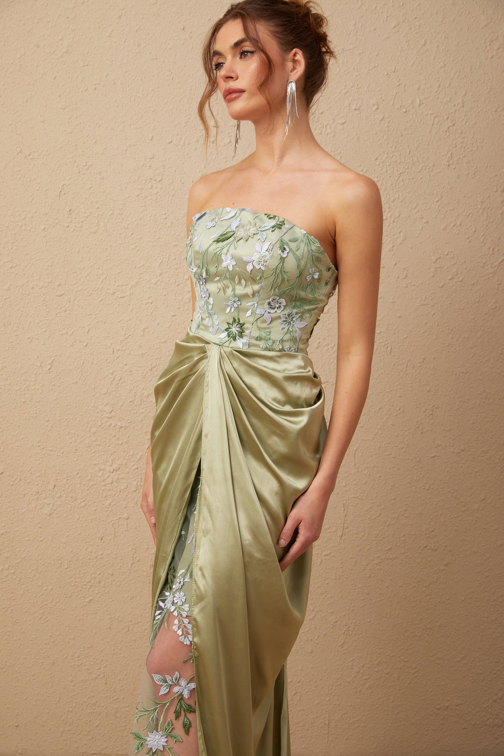 Flowering Girl Women Flavia floral-embroidered panelled maxi dress