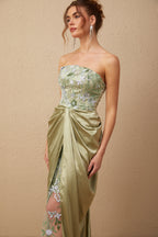 Flowering Girl Women Flavia floral-embroidered panelled maxi dress
