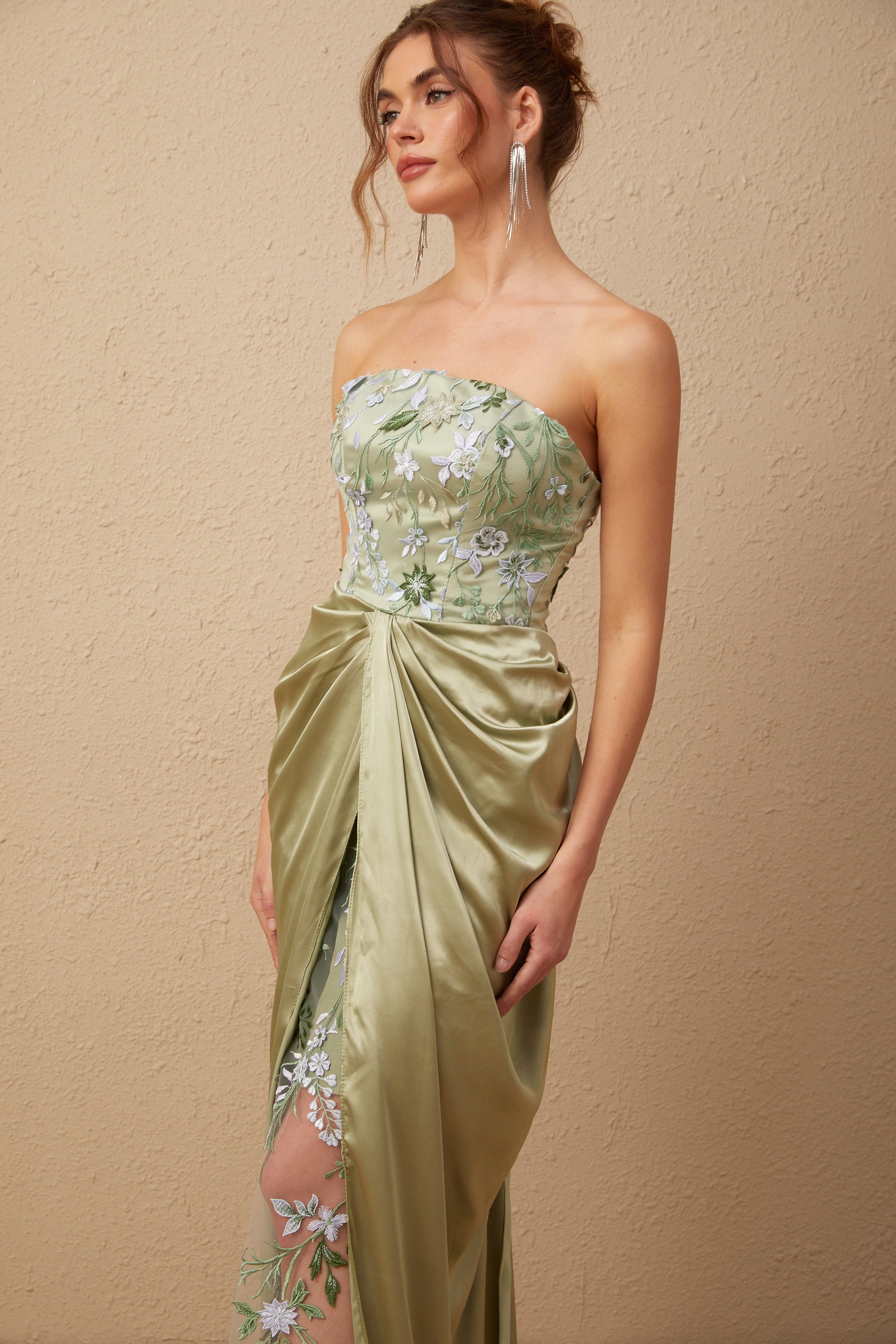 Flowering Girl Women Flavia floral-embroidered panelled maxi dress