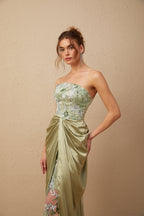 Flowering Girl Women Flavia floral-embroidered panelled maxi dress