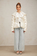 Flowering Girl Women Joslyn white sequined down coat
