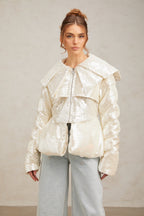 Flowering Girl Women Joslyn white sequined down coat