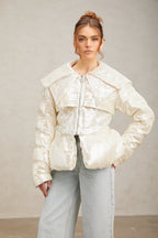 Flowering Girl Women Joslyn white sequined down coat
