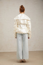 Flowering Girl Women Joslyn white sequined down coat