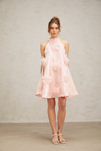 Flowering Girl Women Quella pink flower sleeveless A-line mini dress