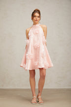 Flowering Girl Women Quella pink flower sleeveless A-line mini dress