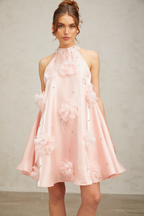 Flowering Girl Women Quella pink flower sleeveless A-line mini dress
