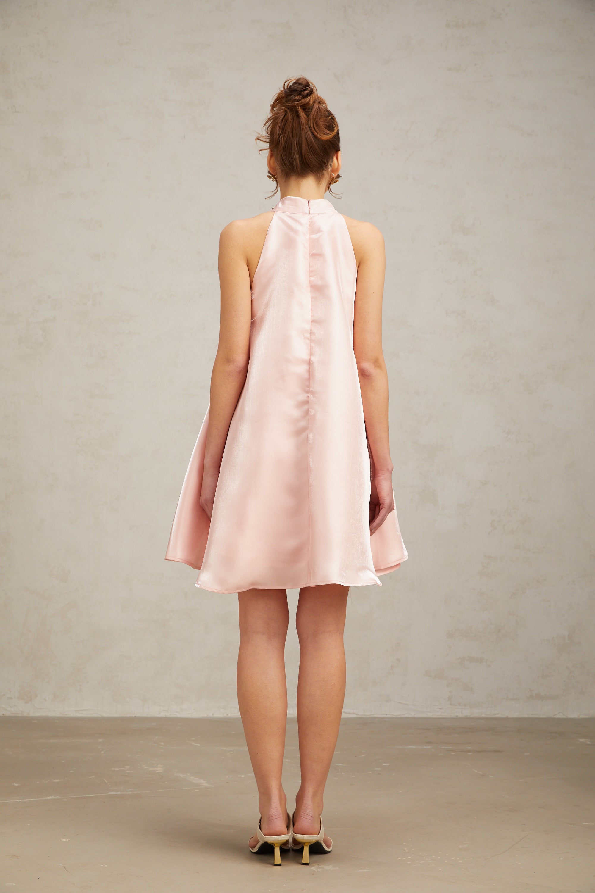 Flowering Girl Women Quella pink flower sleeveless A-line mini dress