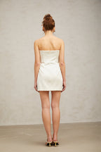 Flowering Girl Women Émilie light-yellow floral-appliqué mini dress