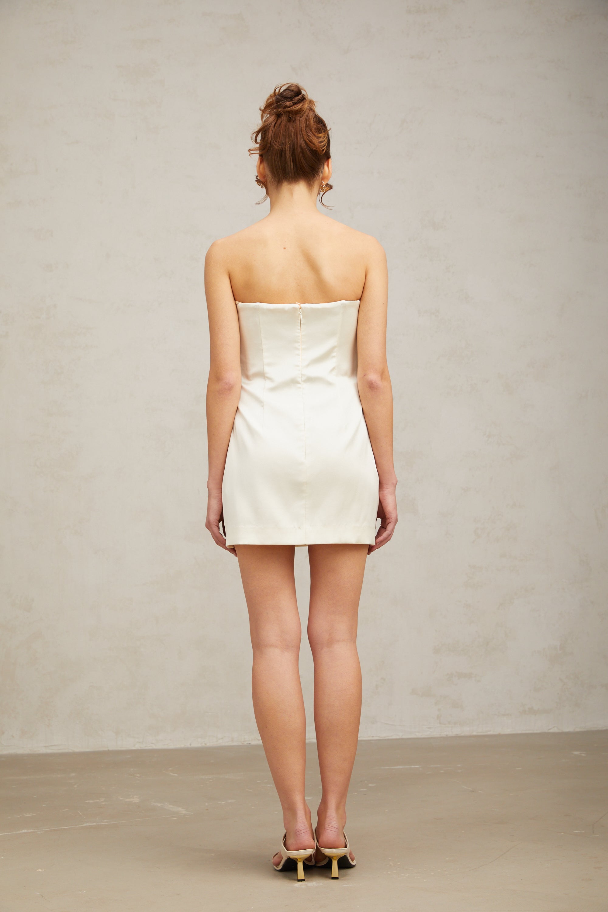 Flowering Girl Women Émilie light-yellow floral-appliqué mini dress