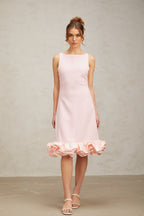 Flowering Girl Women Charlène pink ruffled sleeveless midi dress