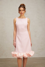 Flowering Girl Women Charlène pink ruffled sleeveless midi dress