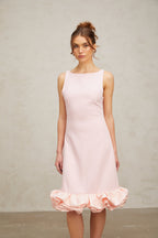 Flowering Girl Women Charlène pink ruffled sleeveless midi dress