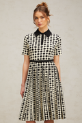 Flowering Girl Women Xavière color-blocked polka-dot knit midi dress