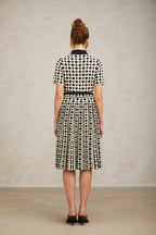Flowering Girl Women Xavière color-blocked polka-dot knit midi dress