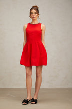Flowering Girl Women Katie red crystal-embellished puff mini dress