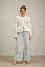 Flowering Girl Women Marianne Floral-Appliqué Embellished Jacket