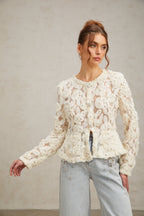 Flowering Girl Women Marianne Floral-Appliqué Embellished Jacket