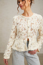Flowering Girl Women Marianne Floral-Appliqué Embellished Jacket