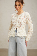 Flowering Girl Women Marianne Floral-Appliqué Embellished Jacket