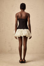 Flowering Girl Women Bérengère color-blocked bowknot polka-dot mini dress