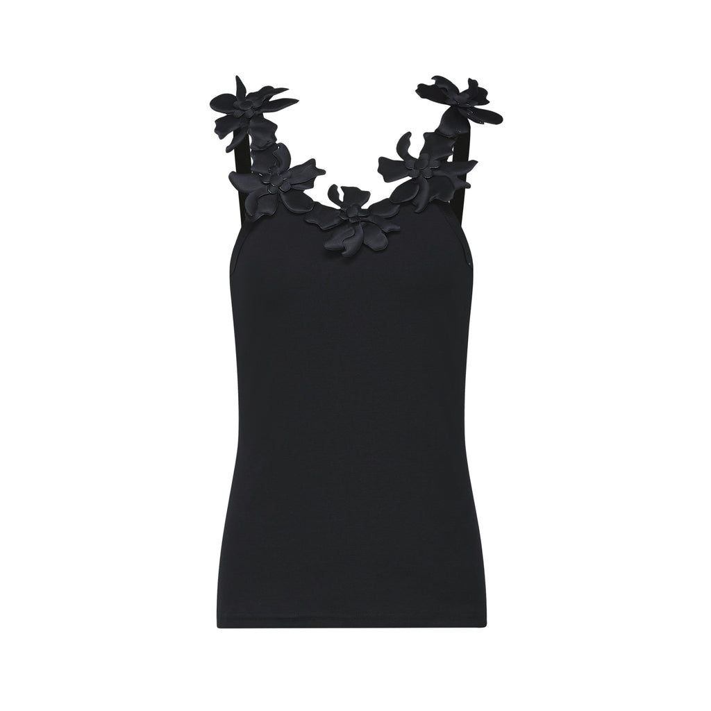 Flowering Girl Women Nalini black faux-flower top