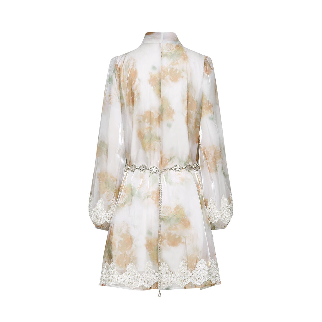 Flowering Girl Women Delphine faux-pearl embellished mini dress in Neutrals
