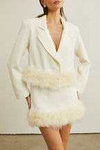 Flowering Girl Women Valérie Feather-Hem Blazer & Skirt Matching Set