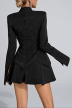 Flowering Girl Women Keilani Black Long Sleeve Mini Bodysuit