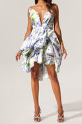 Flowering Girl Women odelia floral print Sleeveless Asymmetrical Mini Dress