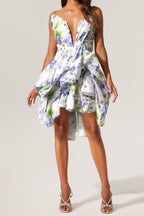 Flowering Girl Women odelia floral print Sleeveless Asymmetrical Mini Dress
