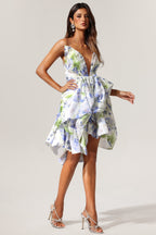 Flowering Girl Women odelia floral print Sleeveless Asymmetrical Mini Dress