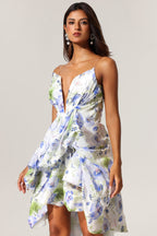 Flowering Girl Women odelia floral print Sleeveless Asymmetrical Mini Dress