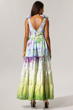 Flowering Girl Women Loyisa Halter V-Neck Floral Printed Tassel Swimwear And Skirt Two-Piece Set