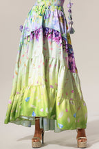 Flowering Girl Women Loyisa Halter V-Neck Floral Printed Tassel Swimwear And Skirt Two-Piece Set