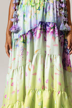 Flowering Girl Women Loyisa Halter V-Neck Floral Printed Tassel Swimwear And Skirt Two-Piece Set