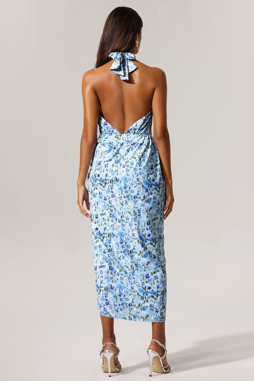 Flowering Girl Women Tulip Floral Printed High Slit Swimwear And Skirt Two-Piece Set