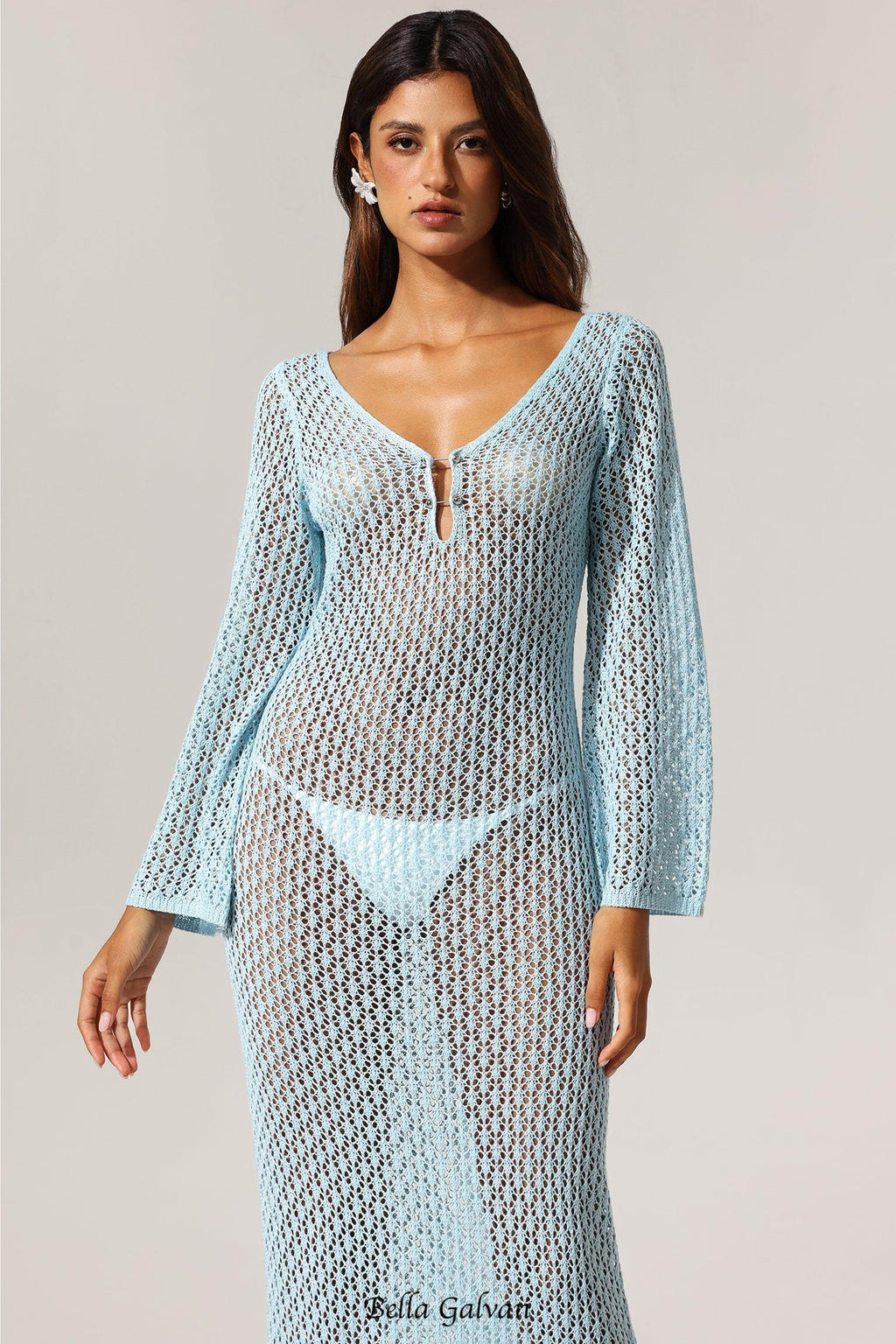 Flowering Girl Women Ellyson Long Sleeves Hollow Out Maxi Dress