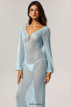 Flowering Girl Women Ellyson Long Sleeves Hollow Out Maxi Dress