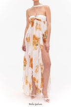 Flowering Girl Women joanna Floral Halter Backless Split Maxi Dress