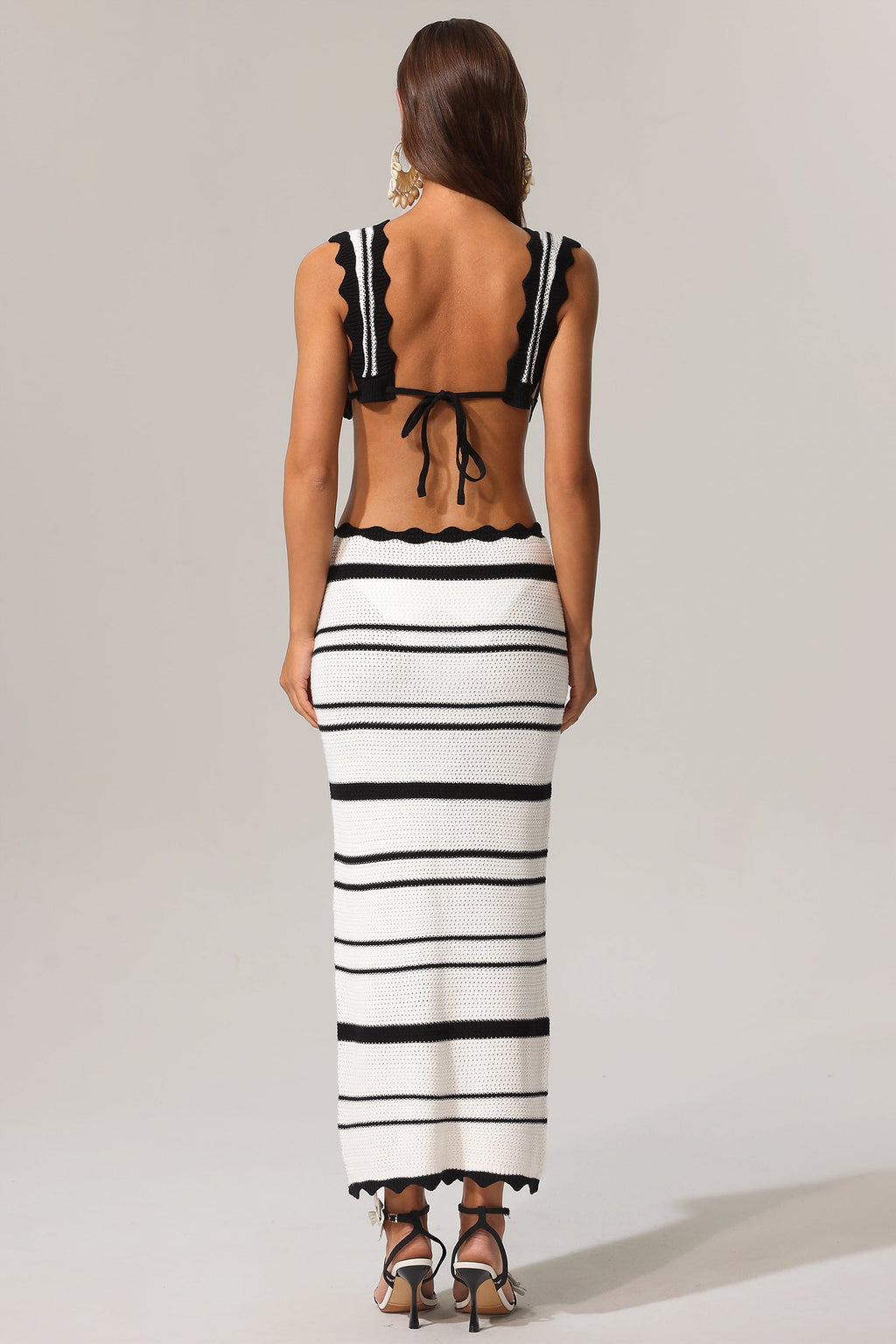 Flowering Girl Women Tannen Hollow Out High Slit Two-Piece Set