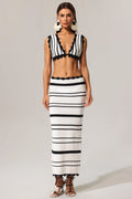 Flowering Girl Women Tannen Hollow Out High Slit Two-Piece Set