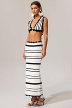 Flowering Girl Women Tannen Hollow Out High Slit Two-Piece Set