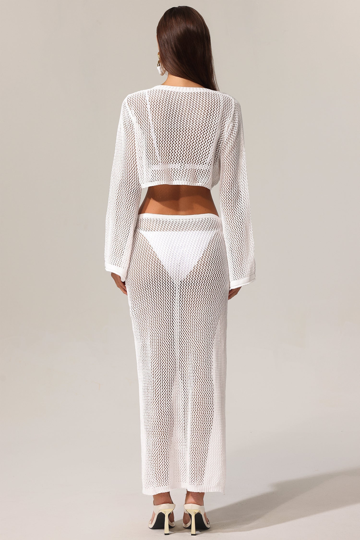 Flowering Girl Women KIavia Hollow Out High Slit Two-Piece Set