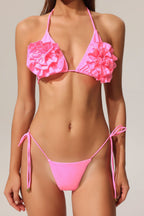 Flowering Girl Women Euran Halter Flowers Bikini