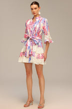 Zohara Lace Floral Printed Mini Dress