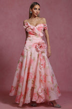 Flowering Girl Women simona Sleeveless Flowers Flounce Maxi Dress