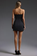 Flowering Girl Women Flor Sleeveless Diamond Tassels Mini Dress in black